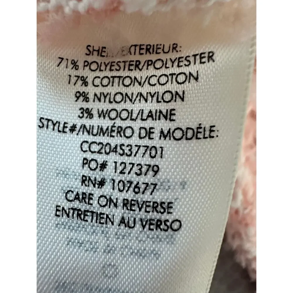 Alice + Olivia Noella Cropped Cardigan Medium Pink Boucle Knit Crew Button Front - Picture 9 of 15